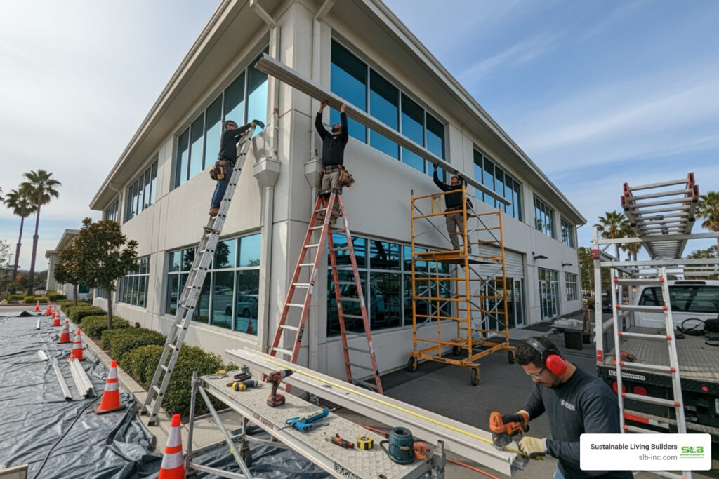 commercial gutter installation in rohnert park, ca