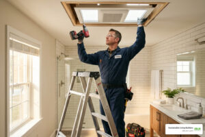 Which local installers specialize in putting in a bathroom skylight with exhaust fan?