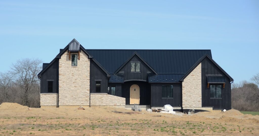 metal roof on a modern home