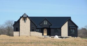 metal roof on a modern home